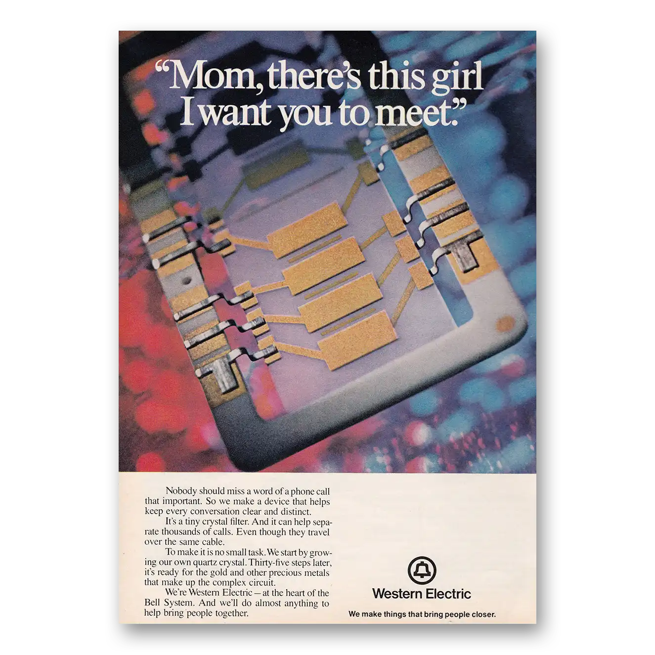 1972 Western Electric Mom Theres This Girl I Want You to Meet Vintage Magazine Print Ad