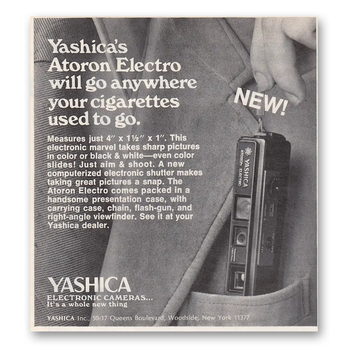 1972 Yashica Cameras Atoron Electro Your Cigarettes Used to Go Vintage Magazine Print Ad