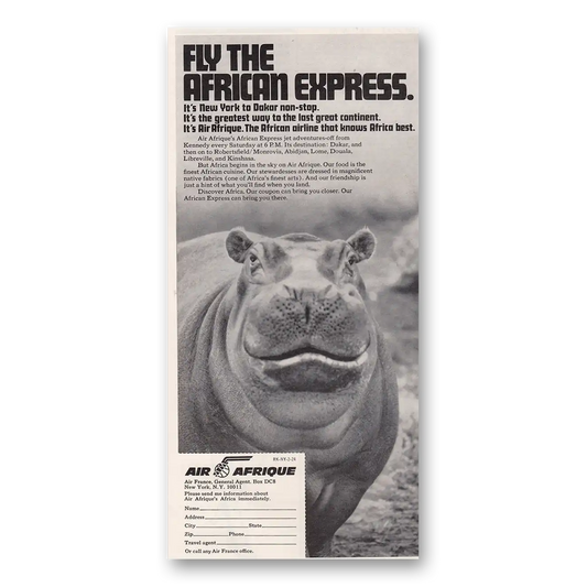 1973 Air Afrique Fly the African Express Vintage Magazine Print Ad