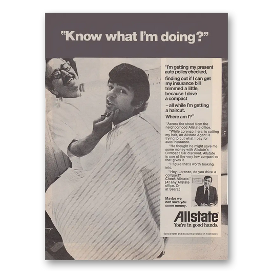 1973 Allstate Insurance Know What Im Doing Vintage Magazine Print Ad