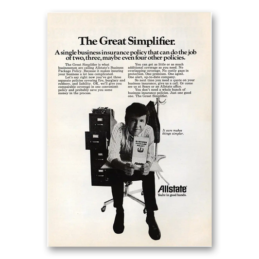 1973 Allstate Insurance Great Simplifier Vintage Magazine Print Ad