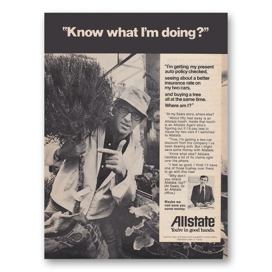 1973 Allstate Insurance Know What Im Doing Plants Vintage Magazine Print Ad