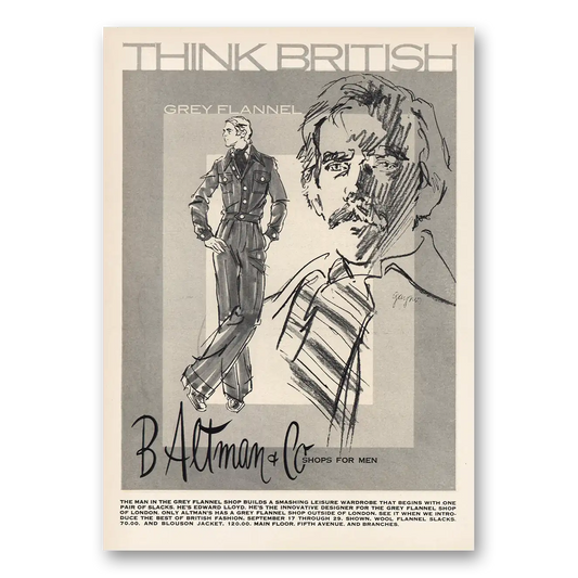 1973 B Altman Think British Vintage Magazine Print Ad