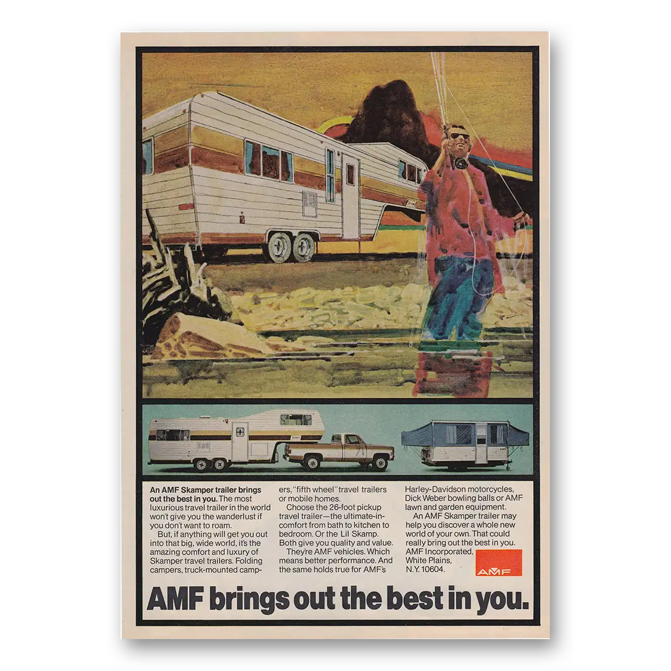 1973 AMF Skamper Trailer Brings Out the Best Vintage Magazine Print Ad