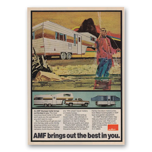 1973 AMF Skamper Trailer Brings Out the Best Vintage Magazine Print Ad