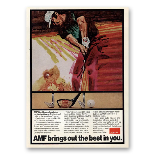 1973 AMF Ben Hogan Clubs Bring Out the Best In You Vintage Magazine Print Ad