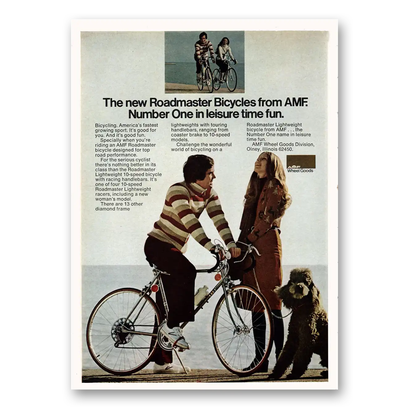 1973 Roadmaster Bicycles Number One In Leisure Time Fun Vintage Magazine Print Ad