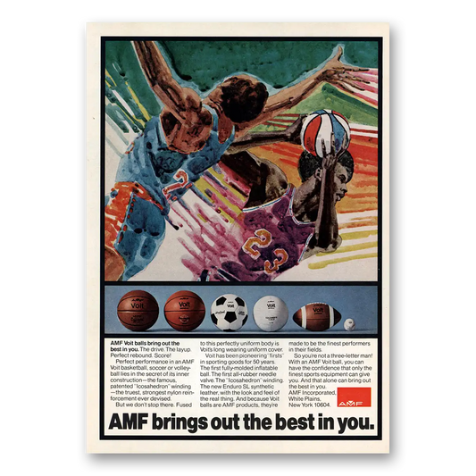 1973 AMF Voit Balls Bring Out the Best In You Vintage Magazine Print Ad