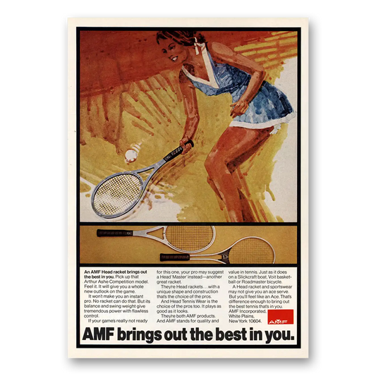 1973 AMF Head Racket Brings Out the Best Vintage Magazine Print Ad