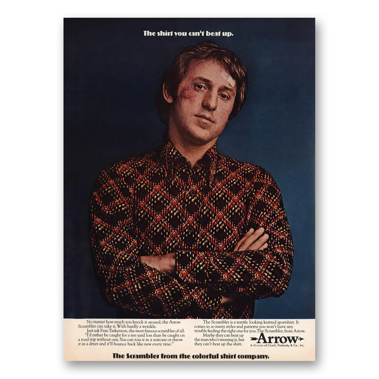 1973 Arrow Shirts Shirt You Can't Beat Up Vintage Magazine Print Ad