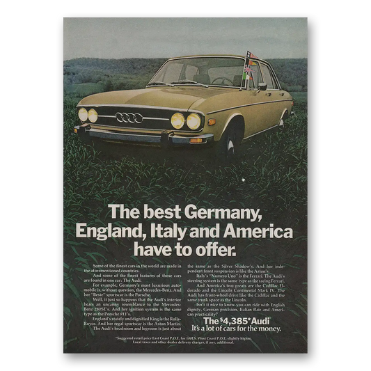 1973 Audi Best Germany England Italy and America Vintage Magazine Print Ad