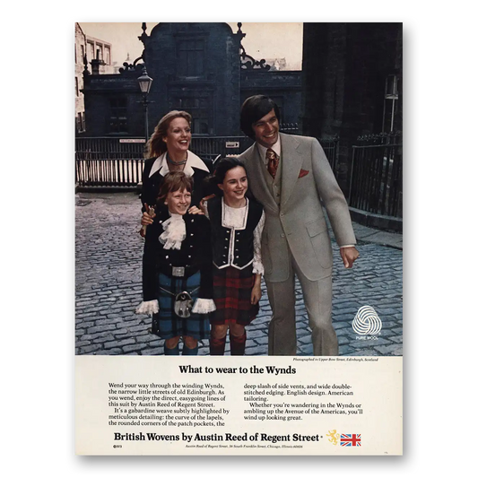 1973 Austin Reed of Regent Street What to Wear to the Wynds Vintage Magazine Print Ad