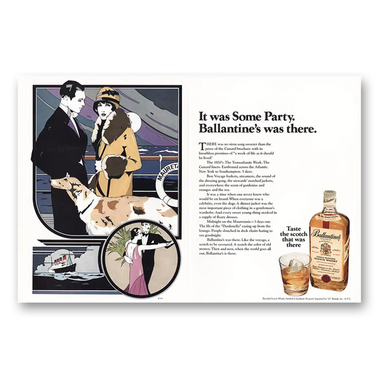 1973 Ballantines Ale It Was Some Party Vintage Magazine Print Ad