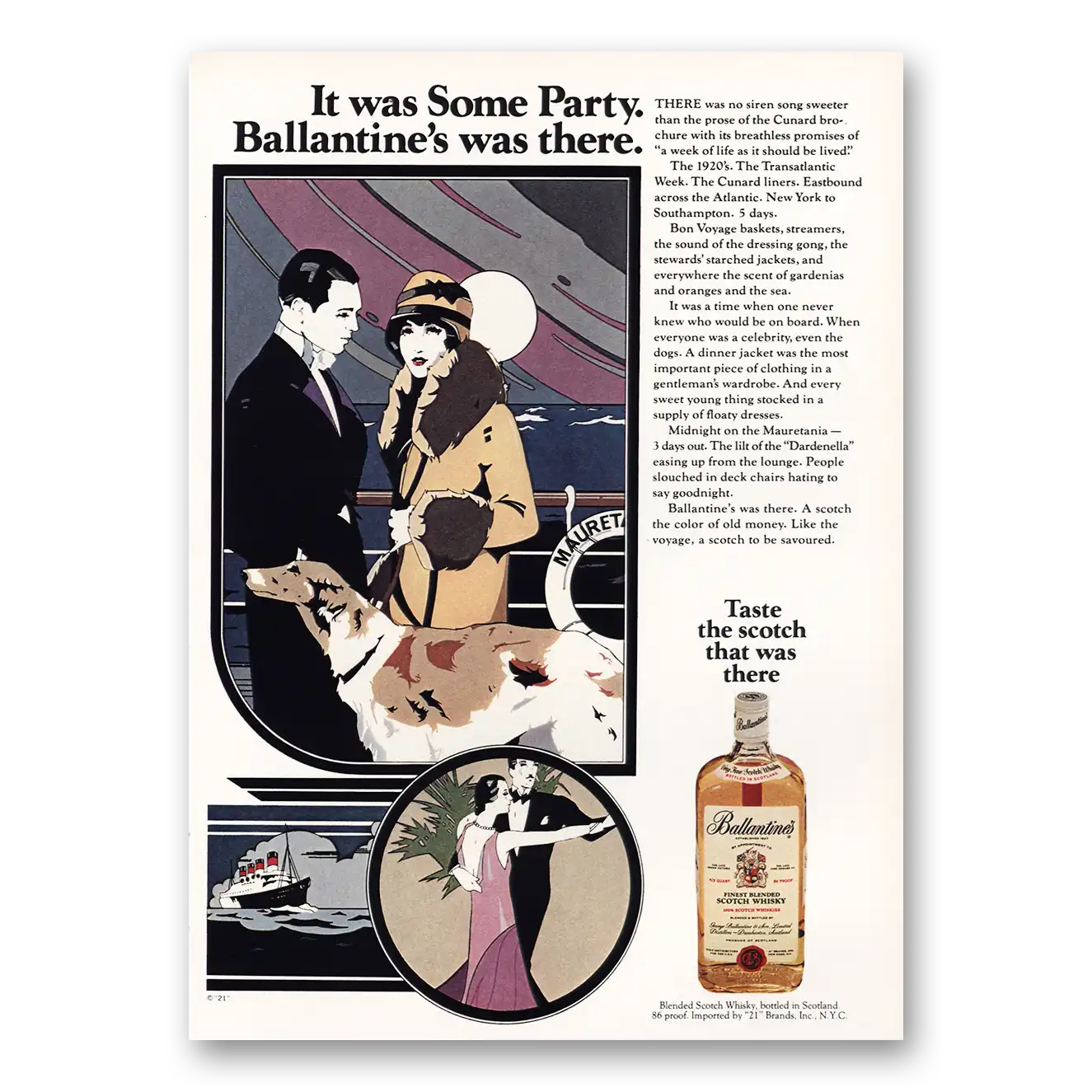 1973 Ballantines Ale Some Party Vintage Magazine Print Ad