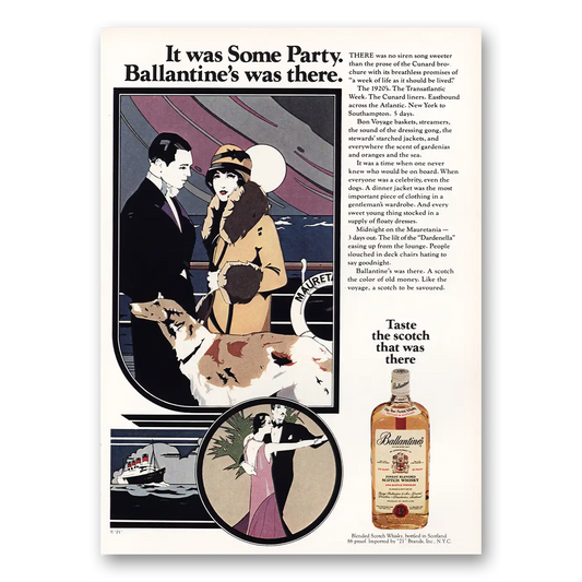 1973 Ballantines Ale Some Party Vintage Magazine Print Ad