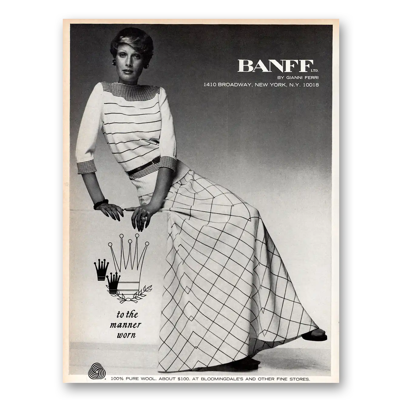 1973 Gianni Ferri Banff To the Manner Worn Vintage Magazine Print Ad