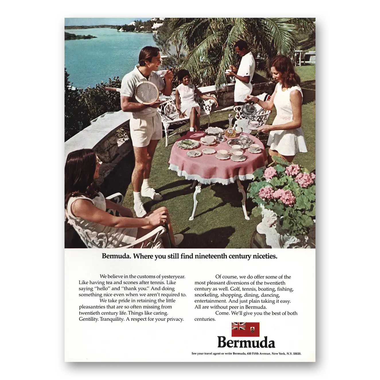 1973 Bermuda Nineteenth Century Niceties Vintage Magazine Print Ad