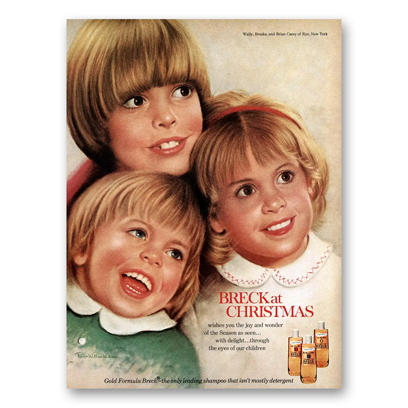 1973 Breck Shampoo Christmas Eyes of Our Children Vintage Magazine Print Ad