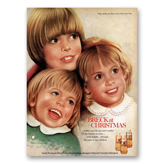 1973 Breck Shampoo Christmas Eyes of Our Children Vintage Magazine Print Ad