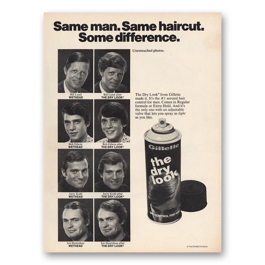 1973 Brylcreem Same Man Same Haircut Vintage Magazine Print Ad