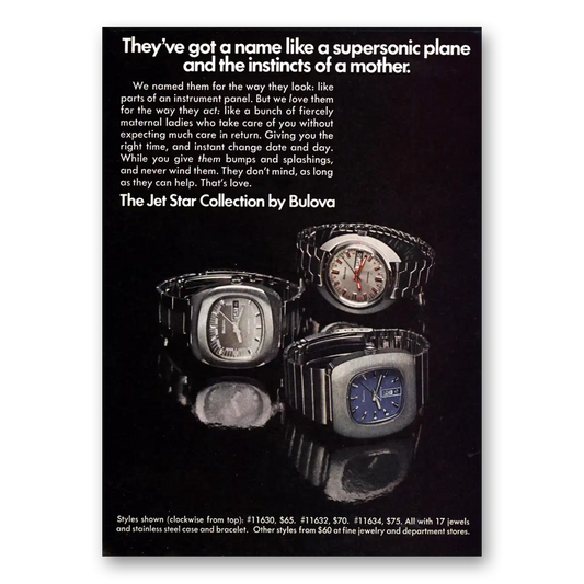 1973 Bulova Watch Jet Star Collection Supersonic Plane Vintage Magazine Print Ad