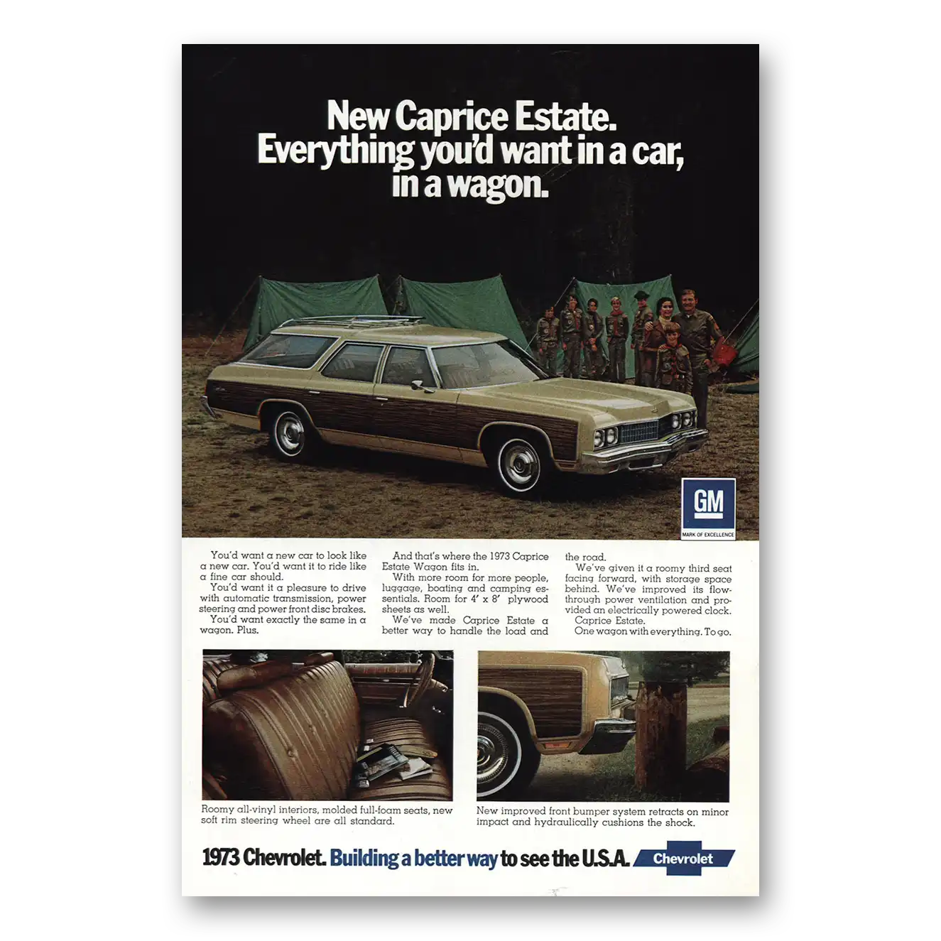 1973 Chevrolet Caprice Estate Wagon Everything You'd Want In a Car Vintage Magazine Print Ad