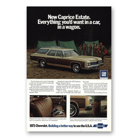 1973 Chevrolet Caprice Estate Wagon Everything You'd Want In a Car Vintage Magazine Print Ad