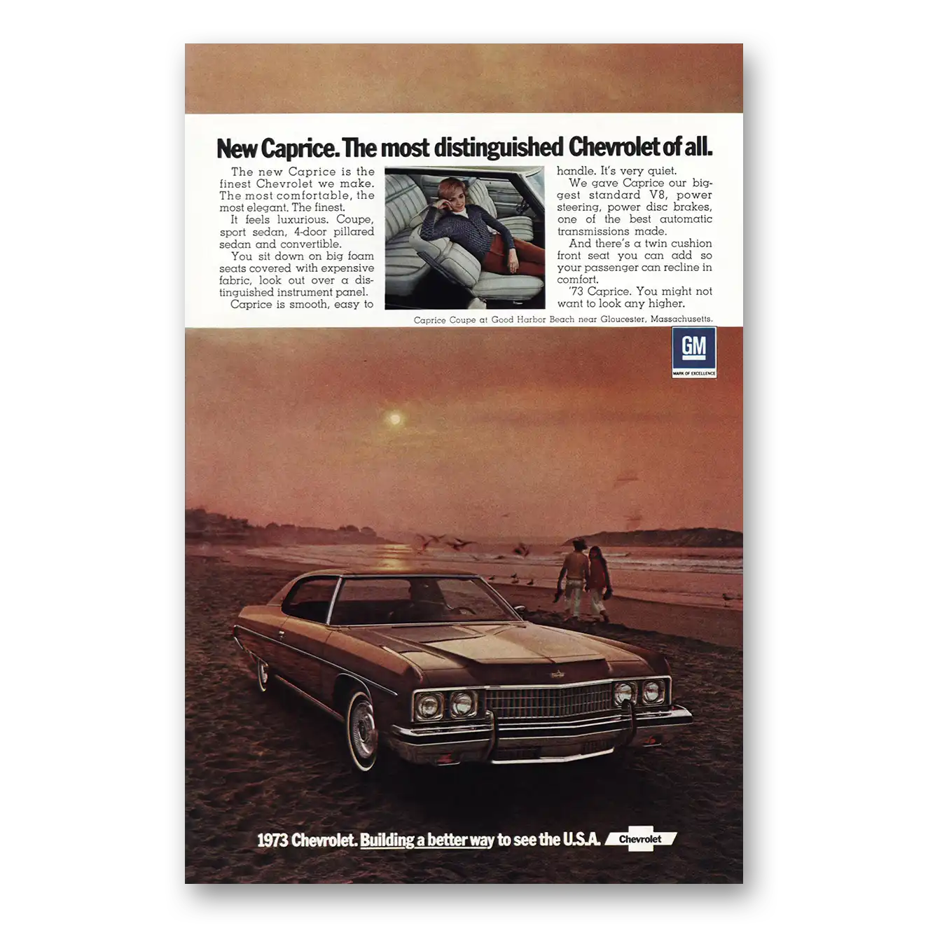 1972 Chevrolet Caprice Most Distinguished Vintage Magazine Print Ad