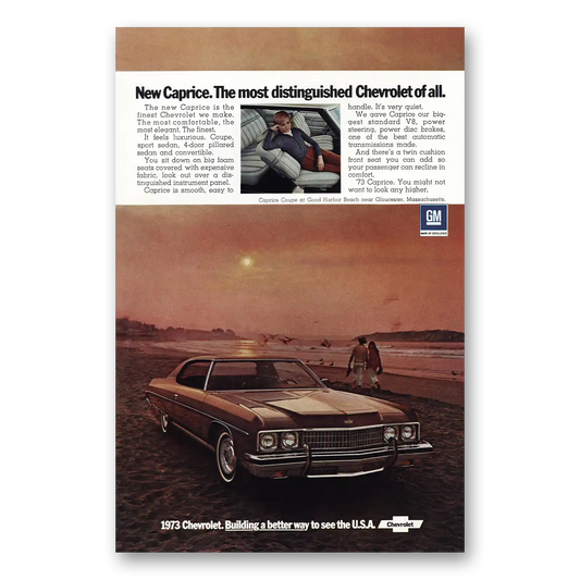 1972 Chevrolet Caprice Most Distinguished Vintage Magazine Print Ad