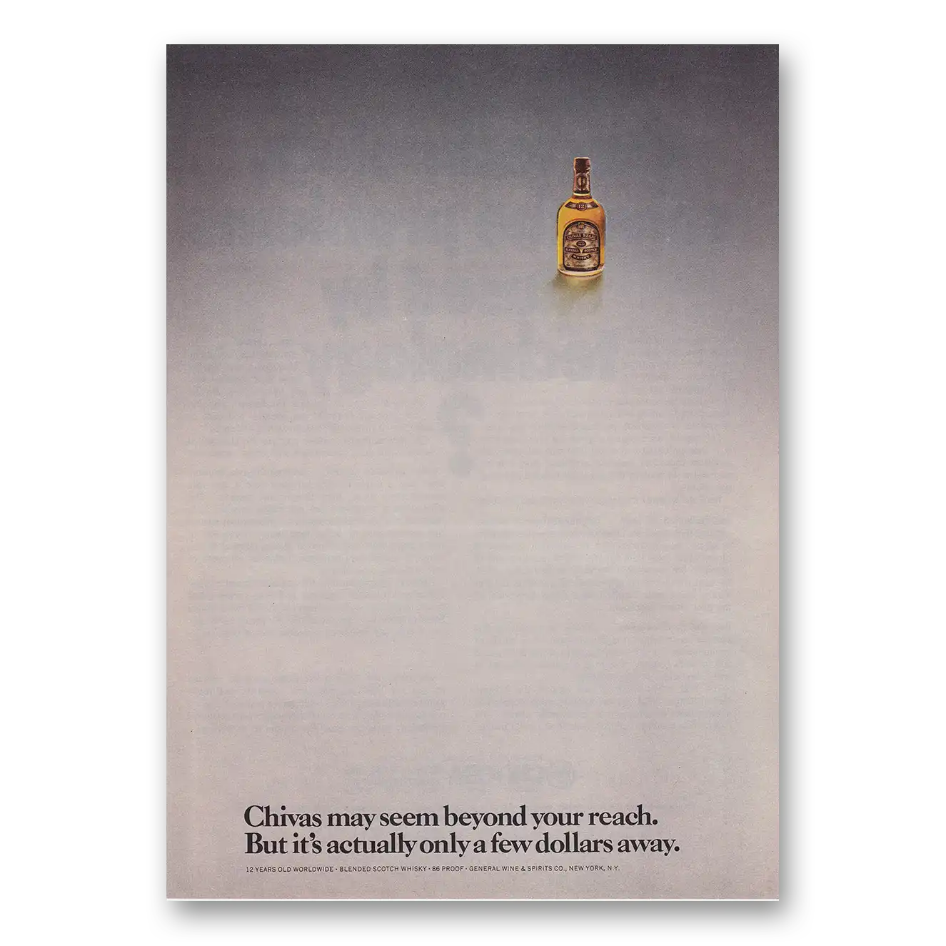 1973 Chivas Regal May Seem Beyond Your Reach Vintage Magazine Print Ad