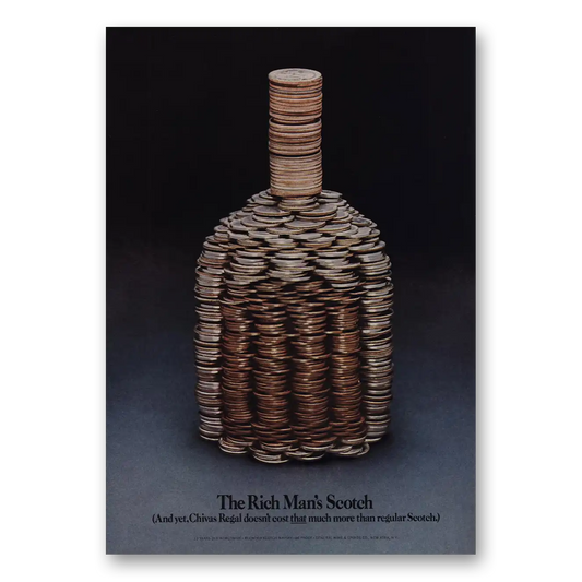 1973 Chivas Regal Rich Mans Scotch Vintage Magazine Print Ad