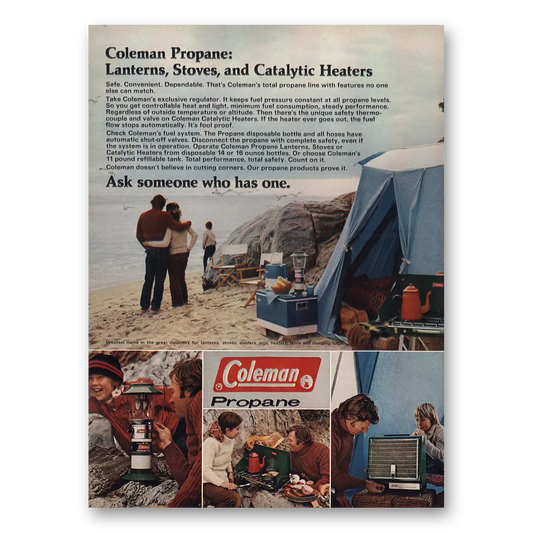 1973 Coleman Lantern Propane Lanterns Stoves Catalytic Heaters Vintage Magazine Print Ad