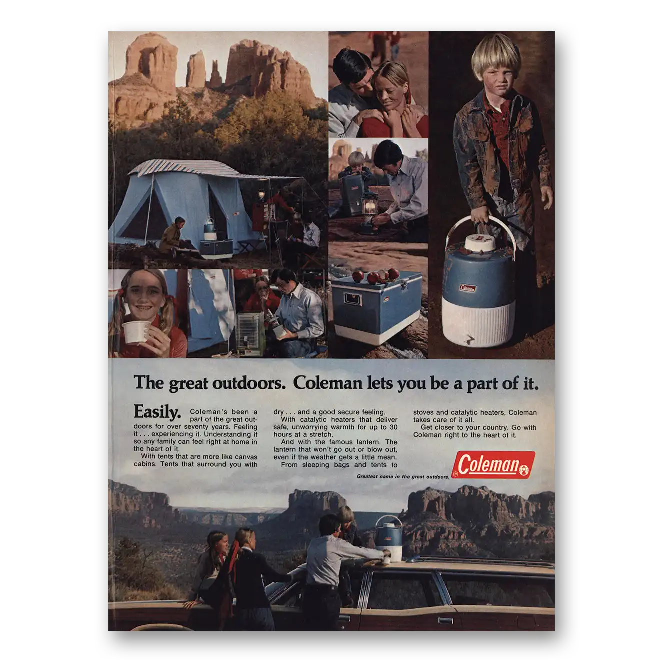 1972 Coleman The Great Outdoors Vintage Magazine Print Ad