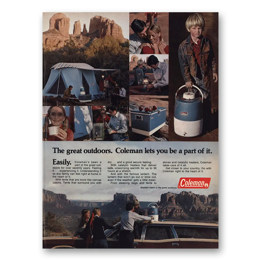 1972 Coleman The Great Outdoors Vintage Magazine Print Ad