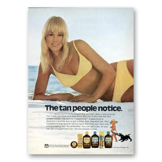 1973 Coppertone Tan People Notice Vintage Magazine Print Ad