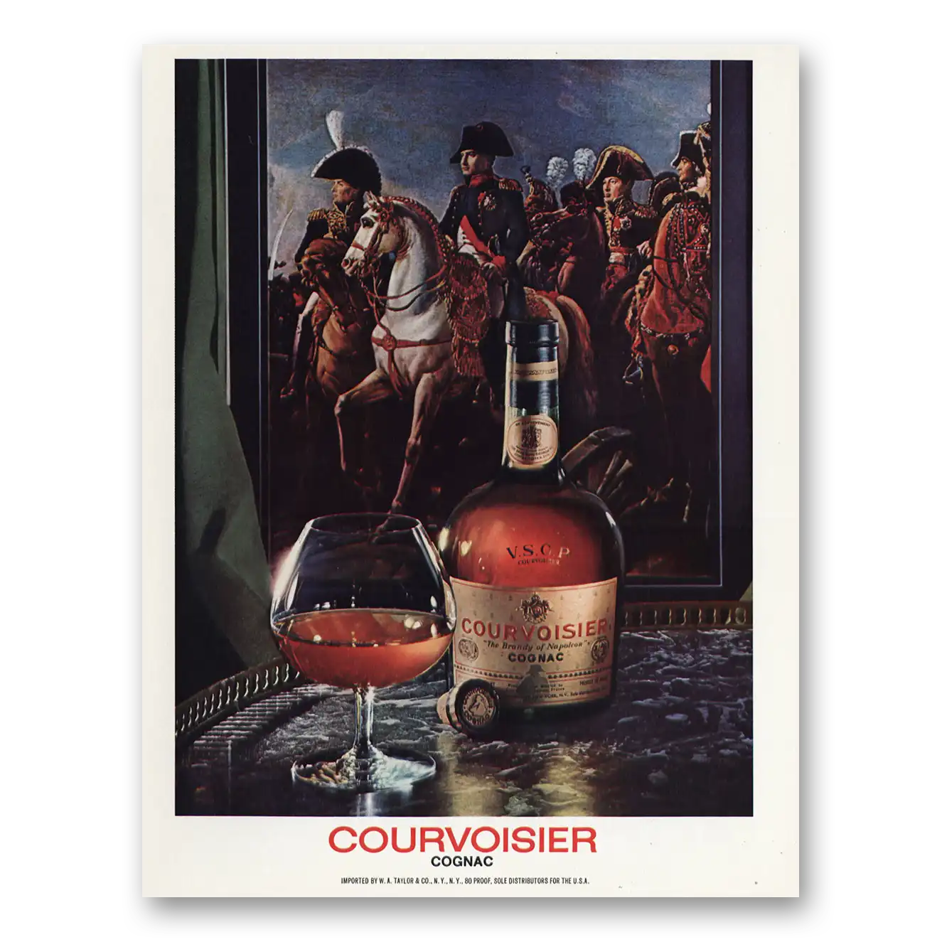 1973 Courvoisier Napoleon Horse Vintage Magazine Print Ad