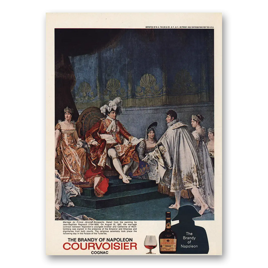 1973 Courvoisier Mariage du Prince Jerome Bonaparte Vintage Magazine Print Ad