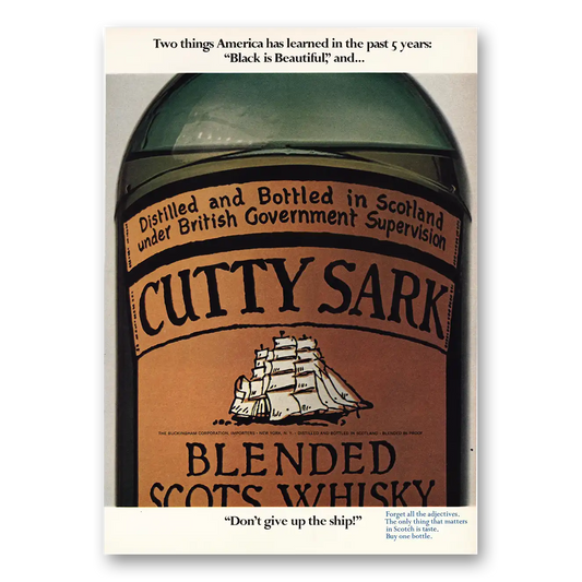 1973 Cutty Sark Black Is Beautiful Vintage Magazine Print Ad