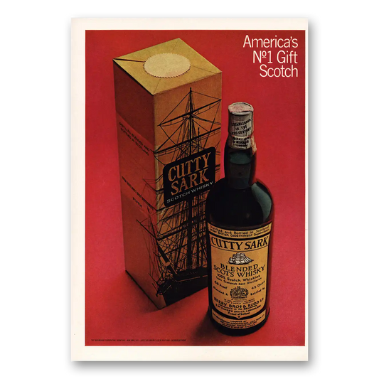 1968 Cutty Sark Gift Scotch Vintage Magazine Print Ad