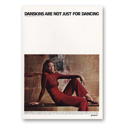 1973 Danskins Sunday In Soho Vintage Magazine Print Ad