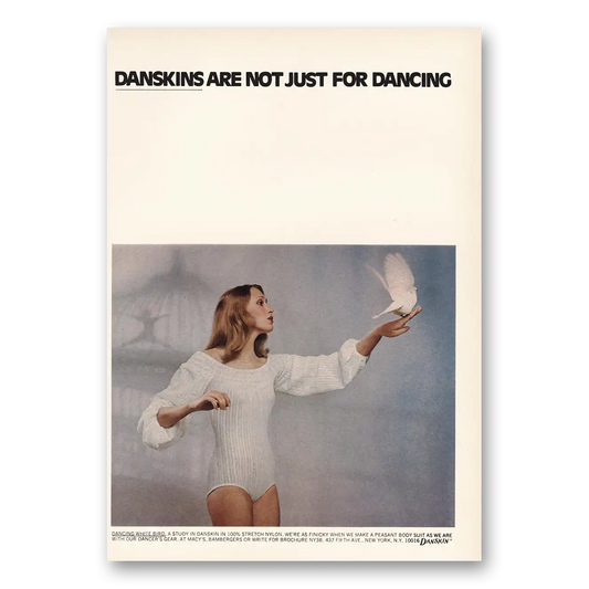 1973 Danskins Dancing White Bird Vintage Magazine Print Ad