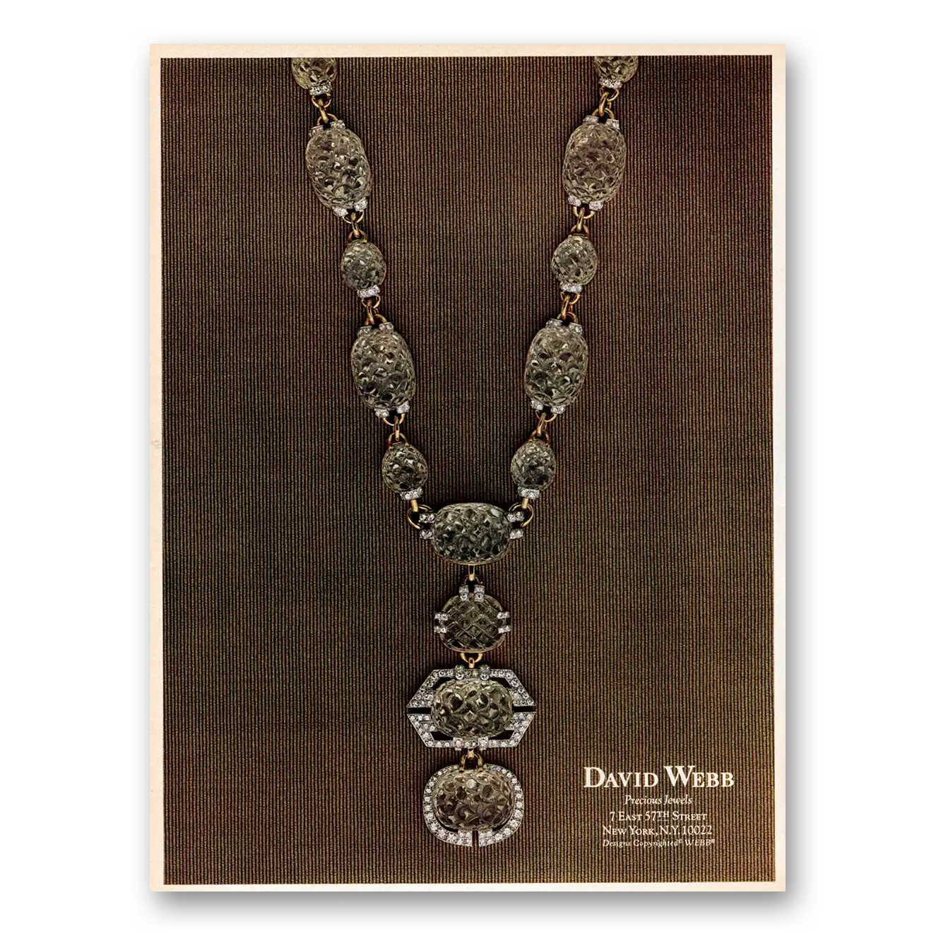 1973 David Webb Precious Jewels Vintage Magazine Print Ad