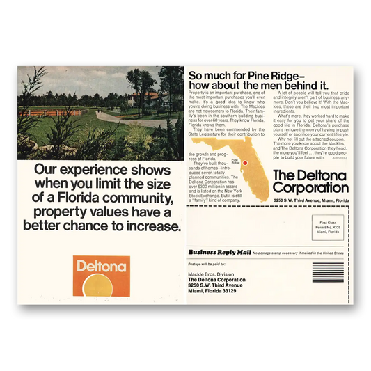 1973 Deltona Corporation Pine Ridge Five Thousand Homesites Florida Vintage Magazine Print Ad