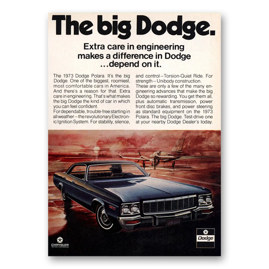 1973 Dodge Polara Big Dodge Vintage Magazine Print Ad