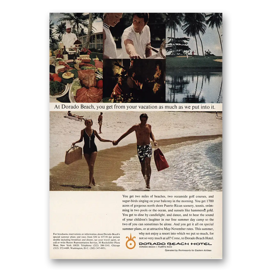 1973 Dorado Beach Hotel Two Miles of Beaches Vintage Magazine Print Ad