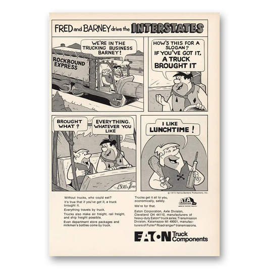 1973 Eaton Truck Components Fred Barney Drive Interstates Vintage Magazine Print Ad