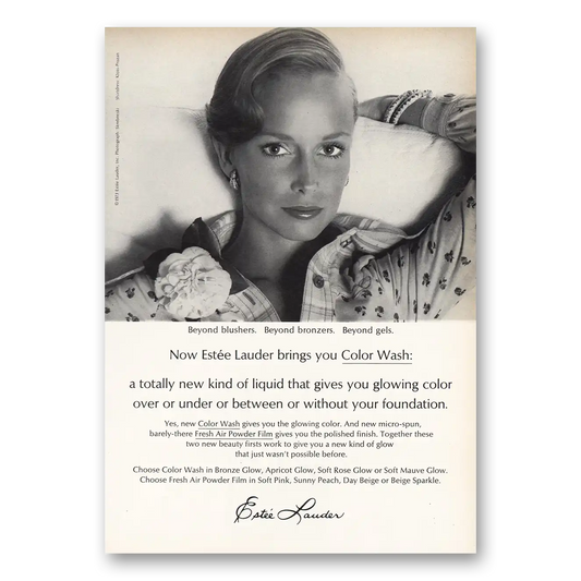 1973 Estee Lauder Color Wash Beyond Blushers Beyond Bronzers Vintage Magazine Print Ad