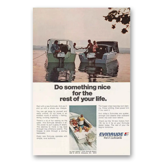 1973 Evinrude Do Something Nice Vintage Magazine Print Ad