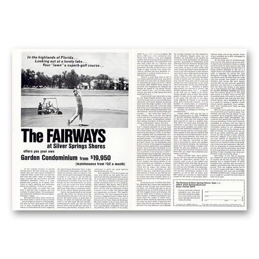 1973 Fairways at Silver Springs Shores Garden Condominium Vintage Magazine Print Ad