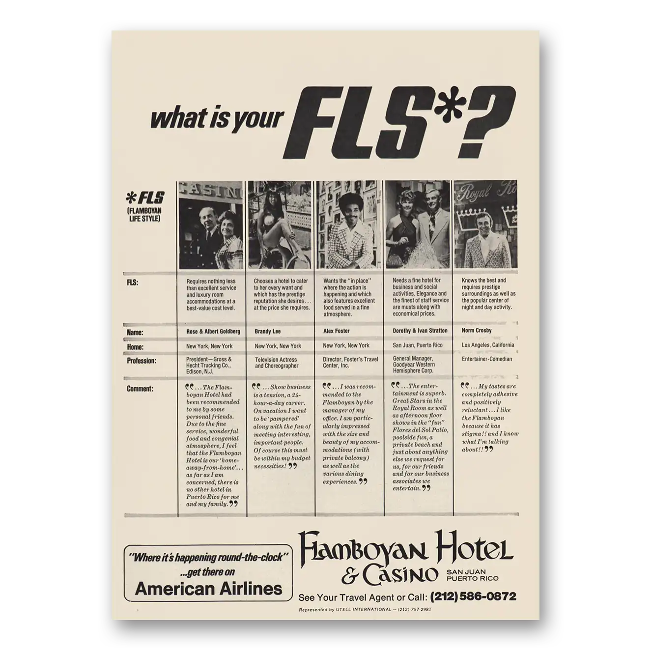 1973 Flamboyan Hotel San Juan What Is Your FLS Vintage Magazine Print Ad